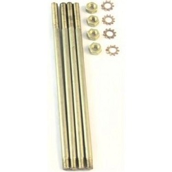 TIE RODS W/NUTS AND WASHERS BRASS 4 PCS