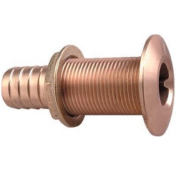 THRU HULL CONNECTION 1IN PLATED BRONZE