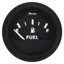 EURO BLACK 2IN FUEL LEVEL GAUGE, METRIC