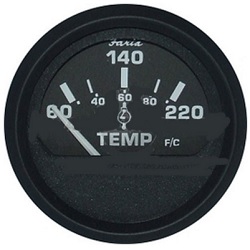 EURO BLACK 2IN TEMPERATURE GAUGE