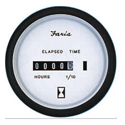 EURO WHITE 2IN HOURMETER