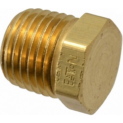 HEX DRIVE PIPE PLUG 1/8 NPTF MALE BRASS