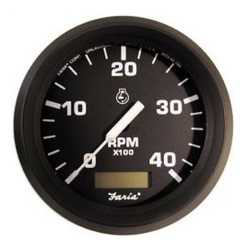 EURO BLACK 4IN TACHOMETERS