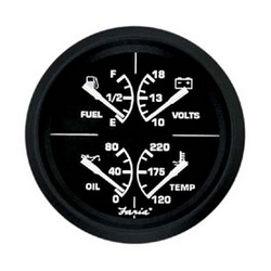 EURO BLACK 4IN COMBINATION GAUGE