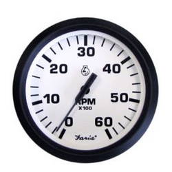 EURO WHITE 4IN TACHOMETERS