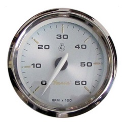 KRONOS 4IN TACHOMETER 6000 RPM SS BEZEL