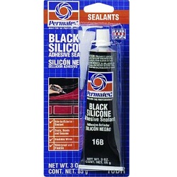 #16 BLACK SILICONE ADHESIVE SEALANT -3oz